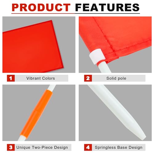 67" Soccer Corner Flags Set with Agility Poles - Durable Training Equipment