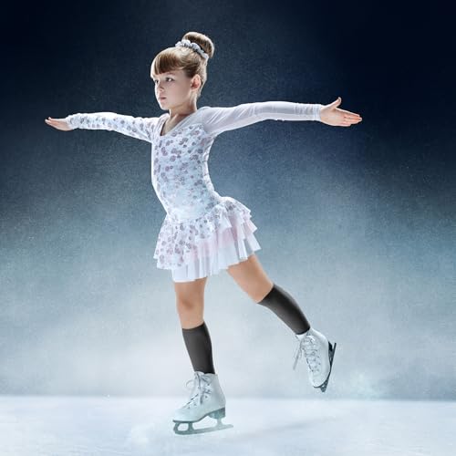 Toulite 12 Pairs Ice Skating Socks for Girls Women Kids - One Size, Stylish Colors