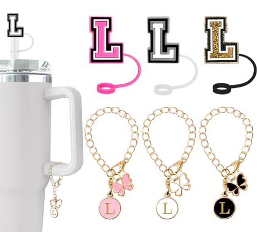 Letter Straw Covers & Butterfly Charms Set for 10mm Straws - 3 Pack