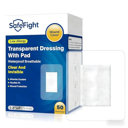 Transparent Film Dressing with Pad - 2.8" x 4" Waterproof Adhesive Bandages