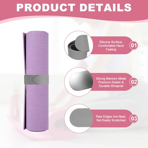 Yoga Mat Strap Slap Band - Gray, Durable Silicone Holder