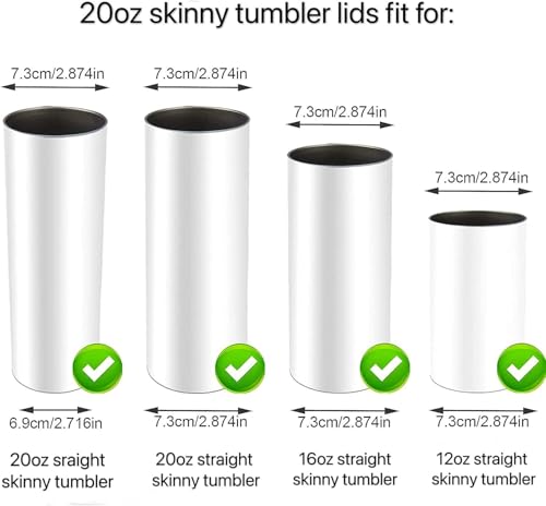20 oz Skinny Tumbler Replacement Lids, Clear, 5 Pack