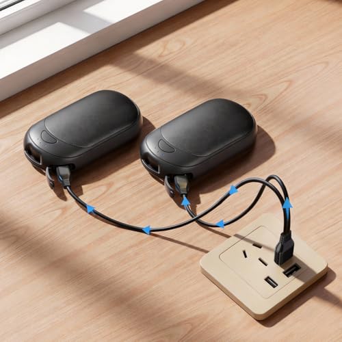 Dual USB-C Charging Cable for Magnetic Hand Warmers - 1.6 Ft Cable
