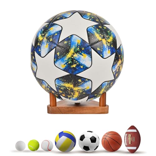 Wooden Triangle Ball Display Stand for Sports Memorabilia
