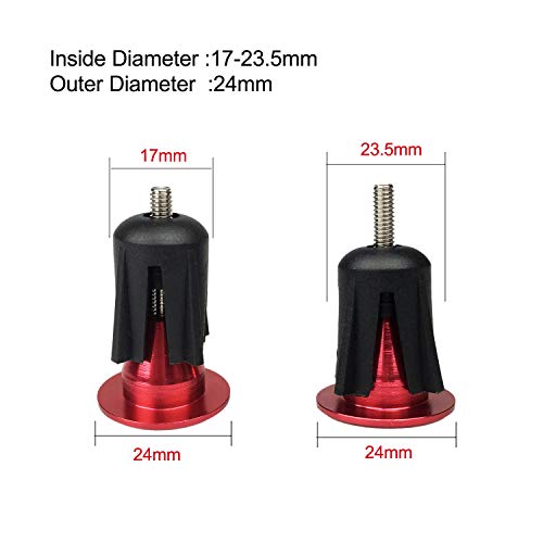 Bicycle Bar End Plugs - Aluminum Bike Handlebar Caps - Red 01