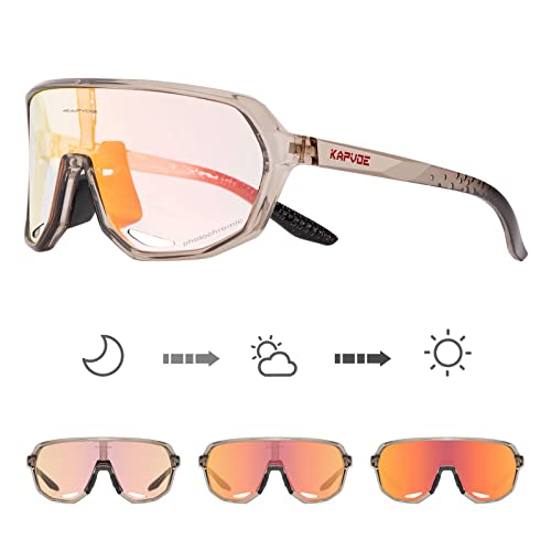 Photochromic Cycling Sunglasses UV400 TR90 - Red Brown