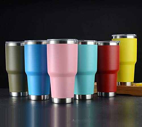 30 oz Stainless Steel Tumbler - Double Wall Insulated Travel Mug with Lid - Yellow