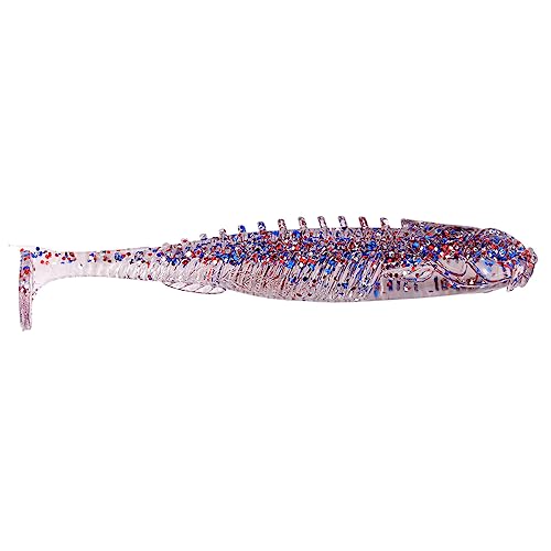 Eye Candy Paddle Shad Floating Soft Plastic Minnow Bait - Firecracker, 4"