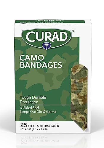 Green Camo Flex-Fabric Adhesive Bandages - 3/4" x 3" - 25 Count