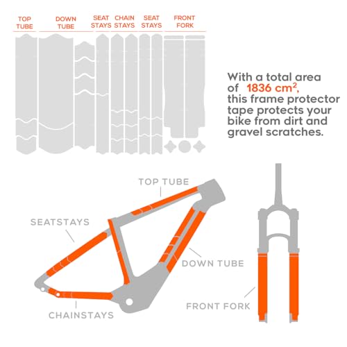 E-Bike Frame Protection Tape - 32-Piece TPU Guard Set