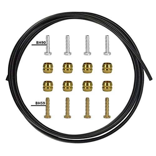 CYSKY 2500mm Hydraulic Brake Hose Kit for Shimano BH59 BH90 Avid SRAM – Black, 8 Brass Olives & 8 Inserts