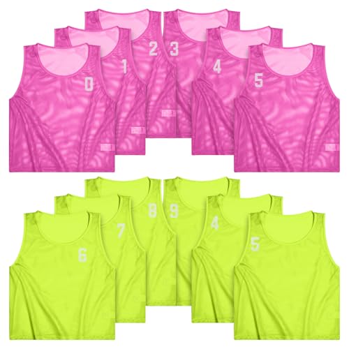 Youth Scrimmage Vests - Nylon Mesh Team Practice Jerseys for Basketball, Soccer, Football