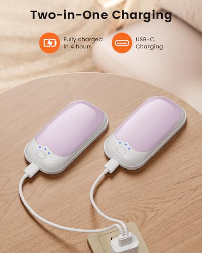gabless Pink Rechargeable Hand Warmers - Portable Electric Hand Warmer 2 Pack