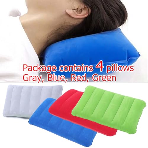 JAKENHAM 4Pack Ultralight Inflatable Travel Pillows for Camping & Travel