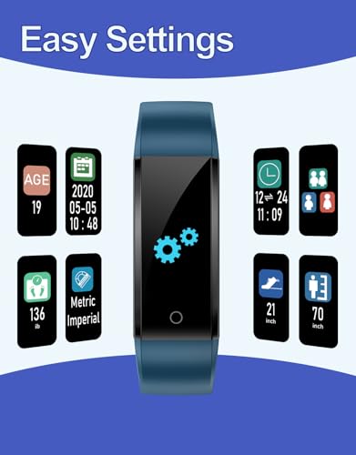 Pedometer Watch - Simple Fitness Tracker, No Bluetooth, Blue