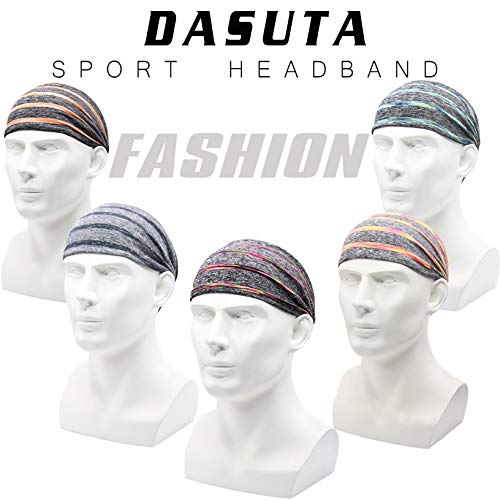 Non-Slip Workout Headbands for Women - 5 Pack Yoga Sweatbands