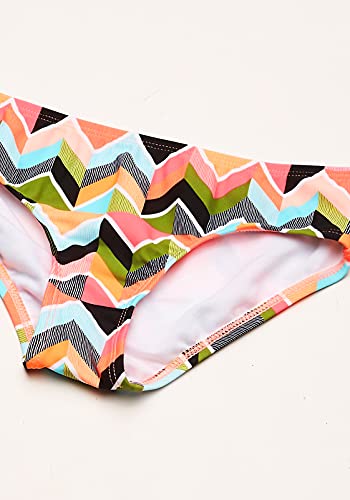 Kanu Surf Girls Mahina UPF 50+ Beach Sport Halter Bikini 2-Piece Swimsuit Ruby Multi Chevron