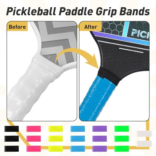 20 Pack Pickleball Paddle Grip Bands - Silicone Racket Tapes