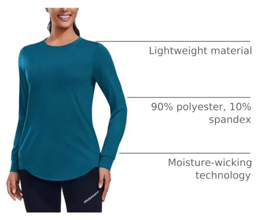 Lightweight Long Sleeve Workout Top for Women - XX-Large Green Jade
