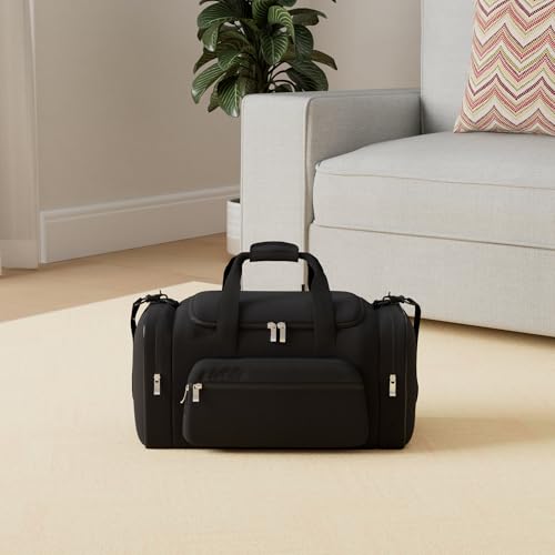 YoKelly 40L Black Gym Duffle Bag for Men, 20-Inch Travel Bag