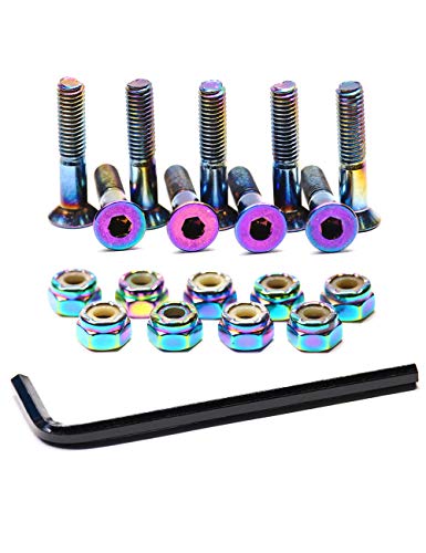 Ever Hardware 1 Inch Dazzling Color Skateboard Hardware 9PCS Set with Hex Key