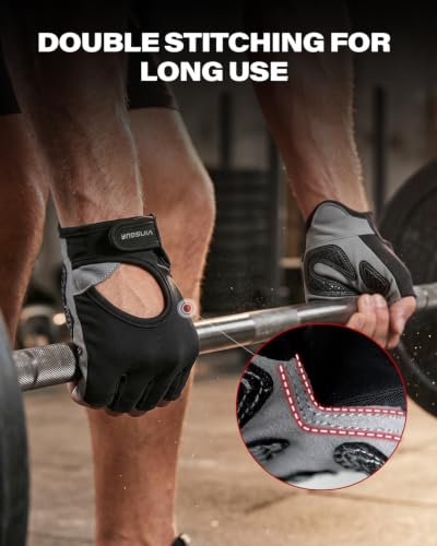 Workout Gloves for Weightlifting & Gym - Black, Medium