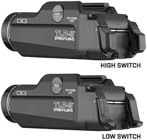 Streamlight TLR-9 Flex Tactical Light - Low-Profile Rail-Mounted Design | Includes CR123A Batteries, Black