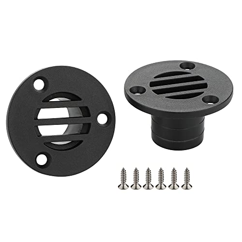 Small Nylon Boat Floor Deck Drain - 53 x 30mm, Black, 2 Pcs