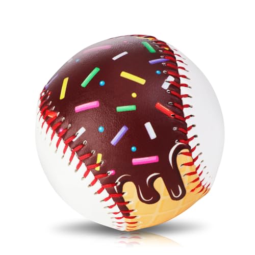9-Inch PVC Practice Baseball - Chocolate Drip Design