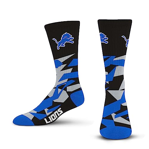 Detroit Lions Shattered Camo Crew Socks - Large Team Color
