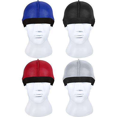 SATINIOR 8 Pack Silky Durags for Men Women - Long Tail, Wave Cap, 360 Waves Headwraps, Elastic Do Rags, Large Red Grey Black Blue