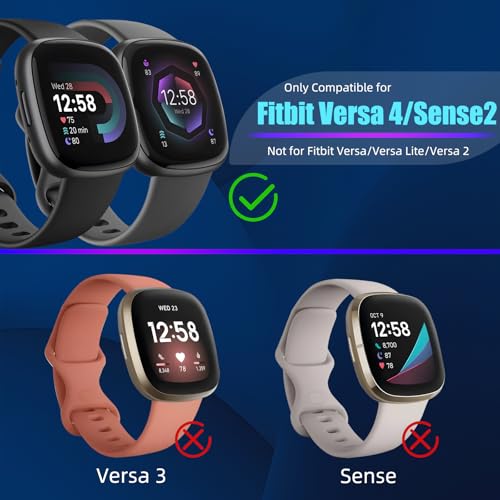 Fitbit Sense 2 / Versa 4 Screen Protector Case - Silver, Pink, Rose Gold