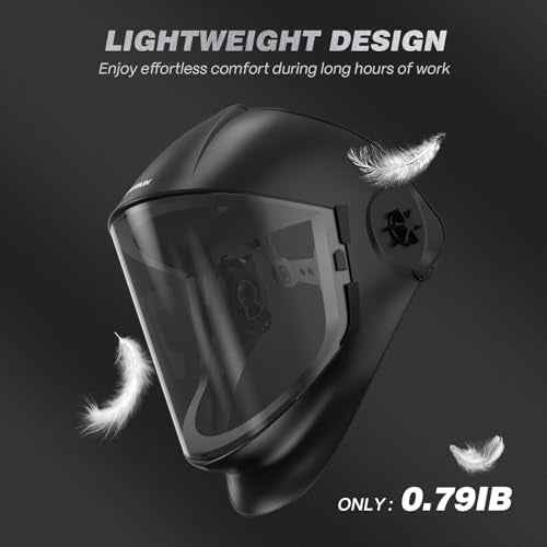 ARCCAPTAIN Premium Face Shield, Full Face Impact Resistant Mask with Polycarbonate Visor and Adjustable Ratcheting Headgear, ANSI Z87.1 Certified for Grinding, Cutting, Industrial Use