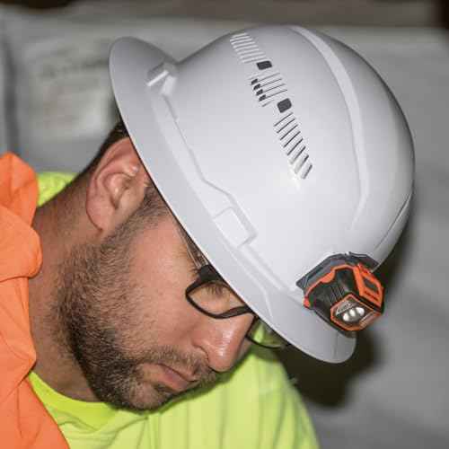 Klein Tools 60407 Hard Hat, Light, Vented Full Brim Style, Padded, Self-Wicking Odor-Resistant Sweatband, White