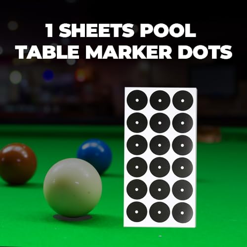 Large Pool Table Marker Dots - 1 Sheet with 18 Stickers