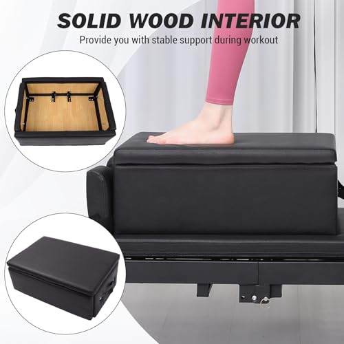 Foldable Pilates Box - Portable Sitting Box with Handles - Black