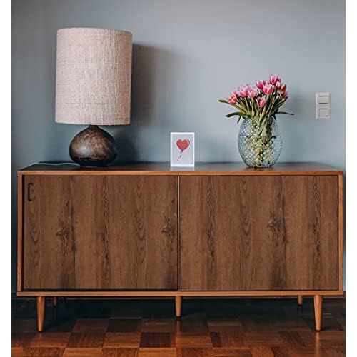 Wood Grain Contact Paper Peel and Stick Wallpaper Brown Wooden Look Wallpaper 17.7"x118" Self-Adhesive Removable Waterproof Wall Paper for Kitchen Cabinets Countertop Drawer Bedroom Vinyl Roll