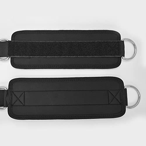 Adjustable Fitness Ankle Straps for Cable Machines - Black