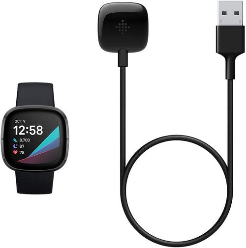 Fitbit Smartwatch Charging Cable for Sense 2, Sense, Versa 4 and Versa 3, Official Product, Black