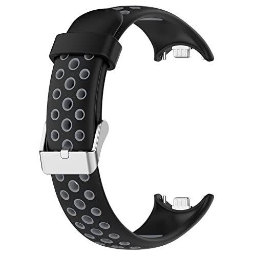 Silicone Replacement Strap for Xiaomi Mi Band 8 - Gray & Black