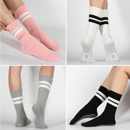 Non-Slip Pilates Grip Socks for Yoga & Barre - Multi01