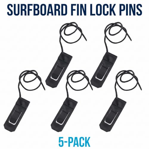 5-Pack Black Surfboard Fin Clips - Durable Replacement Buckles