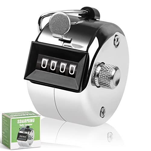 4-Digit Hand Tally Counter - Metal Clicker for Knitting, Coaching, Golf, Fishing - A-1 Piece