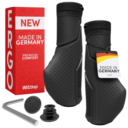 Ergonomic Bike Handlebar Grips - 3-Zone Comfort Design - Black