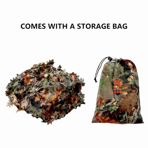 TrueStalk 5x16.4ft Woodland 3D Leaf Camo Netting, Tear-Resistant Mesh, Camouflage Cover
