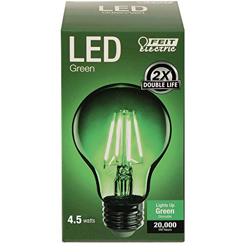 Dimmable Green A19 LED Light Bulb - Clear Glass, 4.5W, 1 Count