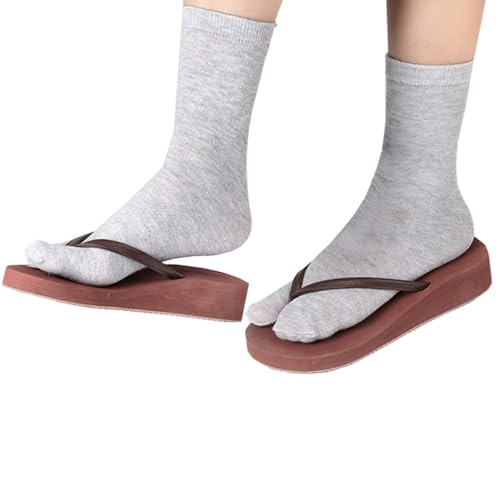 Elastic Cotton Tabi Flip Flop Socks - Pack of 4, One Size