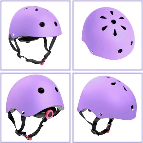 Purple Kids Bicycle Helmet Adjustable Toddler Helmet for 3-8 Years