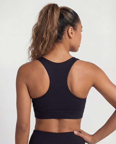 Juicy Couture Women's Racerback Sports Bra High Support Gym Yoga Running X-Large Solid Black
