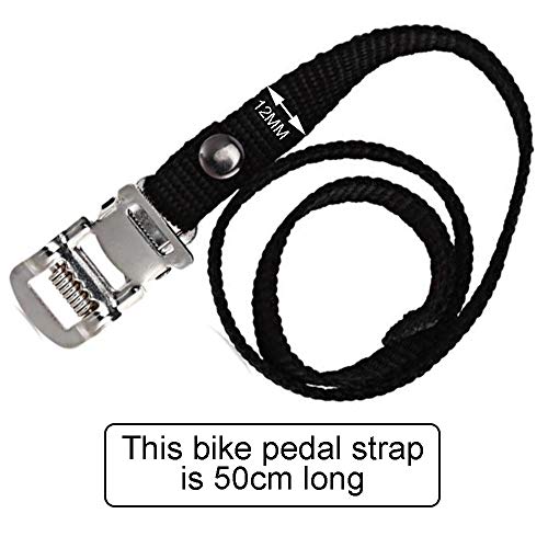 4 Pcs Universal Bike Pedal Toe Straps with Clamp Lock - 50cm